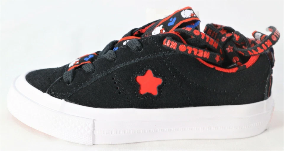 Size 5 (GS) - Converse One Star Low x Hello Kitty Black