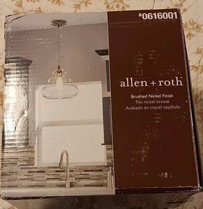 Pendant CHANDELIER Allen Roth Brushed Nickel Clear Beehive Glass 0616001 Lowes - Picture 1 of 5