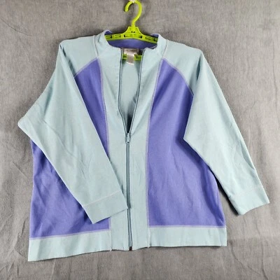 Sport Savvy Women Athletic Jacket 2X Purple Mint Green Full Zip Workout EUC - Image 1 of 4