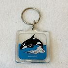 Vintage 80S Victoria Bc Orca Whale Keychain Key Ring Sealand Of The Pacific