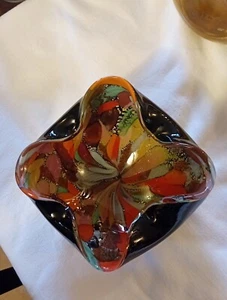 vintage murano tutti frutti black bowl - Picture 1 of 10