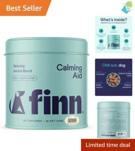 Natural Calming Chews for Dogs - 90 Beef Chews with Melatonin for Stress Relief - Picture 1 of 8