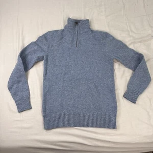 Bonobos Lambswool 1/4 Zip Pullover Herren M Slim Fit Blau  - Bild 1 von 7