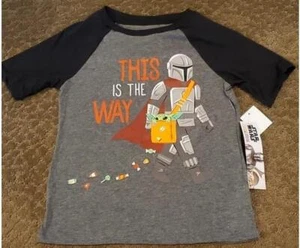 Boys Star Wars The Mandalorian "THIS IS THE WAY" Halloween T-Shirt Size 8 NWT - Picture 1 of 2