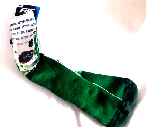 Florida Gators Men's Crew Socks For Bare Feet Lucky Clover Socks Shoe Size 10-13 Cover