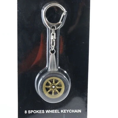 Gold 8 Spokes Wheel Keychain Autoart Lifestyle Tire 41568 - Image 1 of 3