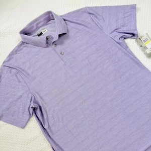 PGA Tour Airflux Golf Polo Shirt Mens Size Medium Purple Short Sleeve NWT - Picture 1 of 10