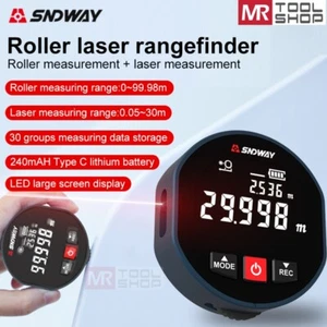 SNDWAY Roller Laser Rangefinder X30D Laser&Roll Dual Mode Trena Laser Tape Measu - Imagen 1 de 11