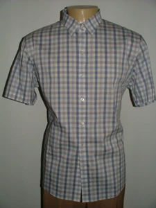 NEW WT ZACHARY PRELL CASUAL SHIRT SIZE XL 100% COTTON BLUE WHITE PLAIDS #120 - Picture 1 of 3