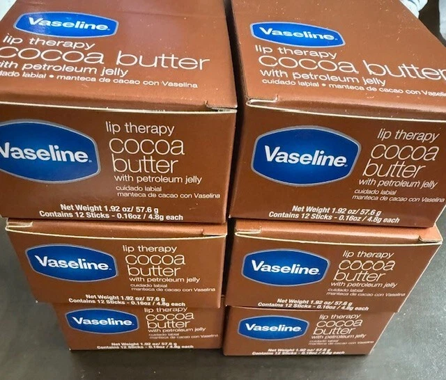 72 Pack Vaseline Lip Therapy Balm Cocoa Butter w/Petroleum Jelly 0.16oz Travel