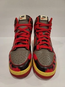 NIKE SB DUNK HI 1985 SP ACID WASH TIE DYE UNIVERSITY RED CHILE DD9404-600 Sz10 - Picture 1 of 6