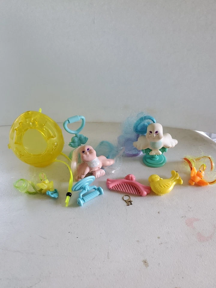 My Little Pony COLAS DE HADAS Lote 4 Pájaros De Colección Pelo Largo Años 80 Con Perca y Huevo  Foto 1 de 4