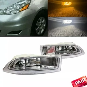 White LED Front Bumper Fog Lamps w/Amber Turn Signal For Toyota Sienna 2004 2005 - Picture 1 of 7