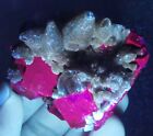 Natural Black Rose Fluorescent Cube Fluorite/calcite Crystal Mineral Specimen