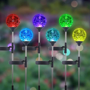 Solar Außenleuchten, Farbwechsel Solar Garten Glas Kugel Leuchten, 6er Pack De... - Bild 1 von 8