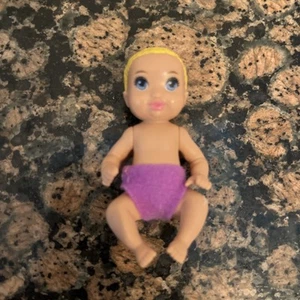 Barbie Mattel Baby Dolls Blonde hair Blue Eyes Jointed Purple Diaper - Picture 1 of 2