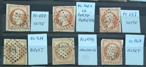 🦬 Lot de 6 Timbres N°16 - 40 c orange Empire - Losange PC bien lisibles🦬 - Picture 1 of 7