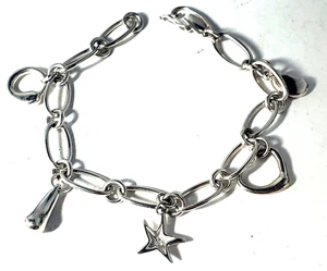 Vintage Sterlingsilber MODERNIST Bettelarmband Set 7-1/4 Zoll - Bild 1 von 5