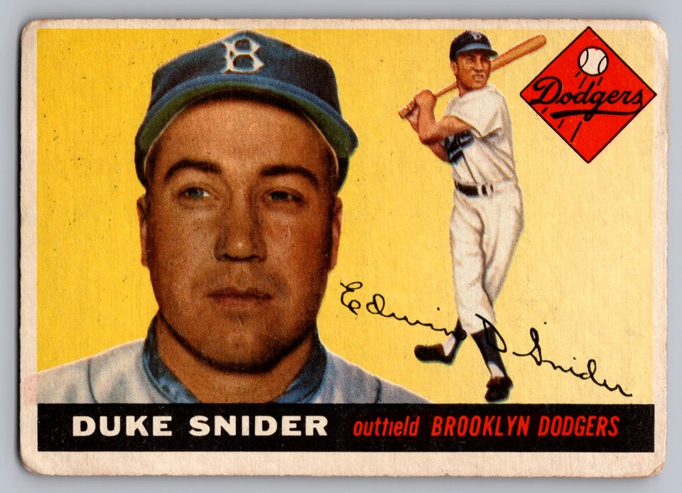 1955 Topps #210 Duke Snider Brooklyn Dodgers - Imagem 1 de 3