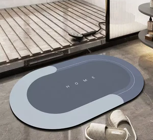 Gray "Home" Bath Mat, Quick-Drying Bathroom Mats, Super Absorbent Living Room - Picture 1 of 2