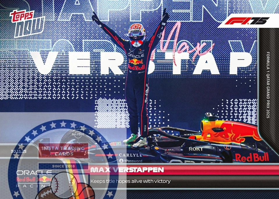 *PREVENTA* Max Verstappen - 2025 Formula 1® Topps NOW® - Tarjeta 83 Foto 1 de 1