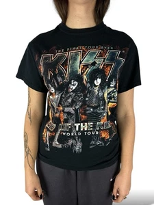 KISS And Of The Road World Tour T-Shirt Graphic Print Double Sided Womens Size S - Picture 1 of 21