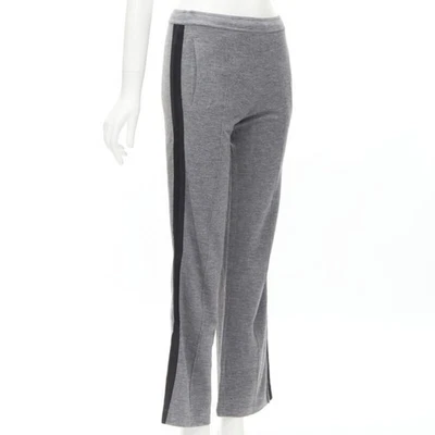 GUCCI grey viscose cotton black side tape wide sweat pants XS - Image 1 of 4
