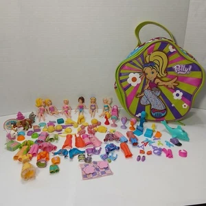 Polly Pocket Mini Dolls Lot Doll Case Dogs Accessories Clothes Shoes Dolphin - Foto 1 di 15