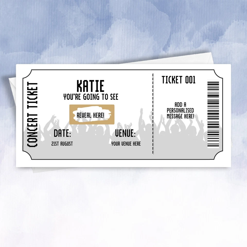 SQUIDGEMAKES Personalised Surprise Birthday Card gig festival Concert comedy Tickets