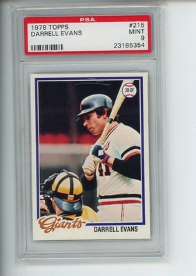 1978 Topps Darrell Evans #215 San Francisco Giants PSA 9 MINT READ / PICs — 第 1/4 张图片