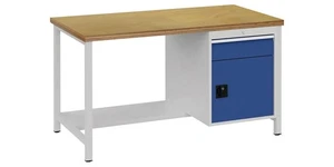 Bedrunka + Hirth Werkbank signalblau lichtgrau B1500xH859xT750 mm Buche Multi... - Bild 1 von 3