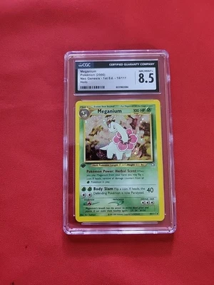 Pokemon: Meganium 1st Edition 10/111 Holo Rare Neo Genesis 2000 Vintage -CGC 8.5 - Image 1 of 4