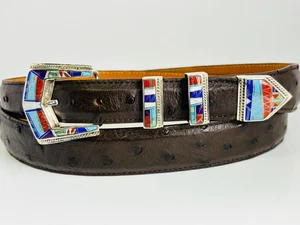 Southwestern Sterling Silber .925 Ranger Gürtelschnalle 38 Strauß James Reid - Bild 1 von 11