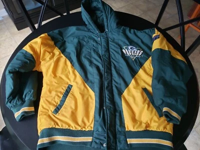 Abrigo acolchado con capucha grande acolchado acolchado acolchado acolchado con logotipo de los Green Bay Packers de los años 90 vintage Foto 1 de 4