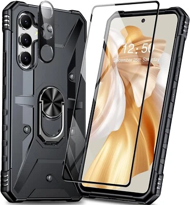 FIXGENIE Samsung Galaxy A54 Heavy Duty Case Cover w/ Screen and Camera Protector Black