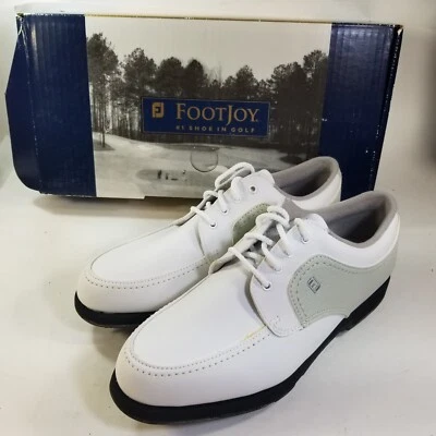Tênis de golfe FootJoy GreenJoys feminino 7 M 48704 branco e cinza - Imagem 1 de 4