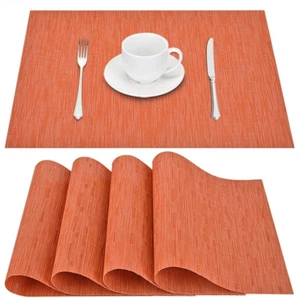 GIVERARE Placemats Set of 4, Heat-Resistant Woven Vinyl Placemat, Non-Slip Washa - Picture 1 of 12