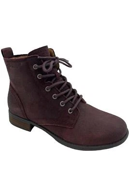 Earth Leather Lace-Up Ankle Boots Janel Dark Red - Image 1 of 3