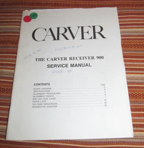Carver Receiver 900 Factory Service Manual (Original, Paper) - Picture 1 of 1
