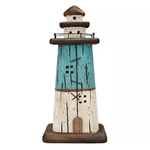 Wooden Nautical Lighthouse with Light, Ocean Sea Beach Themed Lighthouse Decor - Picture 1 of 12