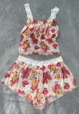 NEW SHeeR Lingerie Tap Panties and Bralette L set 2pc Roses Romantic SOFT - Image 1 of 4