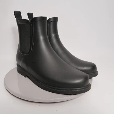 Botas de lluvia J Crew Chelsea para mujer 6 negras al tobillo Foto 1 de 4