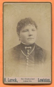 CDV Lewiston, ME, Portrait of a Young Woman, by Larock, circa 1880 - Picture 1 of 2