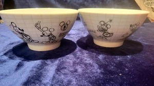  DISNEY Mickey & Minnie SKETCH BOOK Soup/Cereal Bowls.  Ceramic.   5 1/2".  New. - Picture 1 of 10