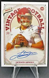2023 Onyx Vintage Autograph Jackson Arnold Rookie ON CARD AUTO BLUE INK SOONERS - Picture 1 of 2