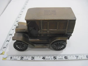 E OLD VINTAGE HUDSON STATE BANK SAVINGS BANK MICHIGAN OLD CAR BANK PIGGY BANK - Picture 1 of 4