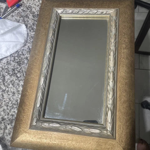 Beautiful framed mirror 17”X11" Cover