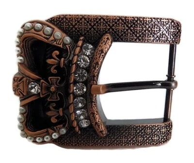 WASHED UP HOLLYWOOD #072BZ BRONZE PLATE KING TUT 1.5" BUCKLE PEARLS/CRYSTALS NWT - Image 1 of 4