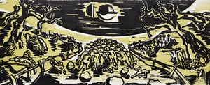 Jörg Shimon Schuldhess 1941-1992 Basel / Holzschnitt 1965 "Flucht" Vertreibung - Picture 1 of 24