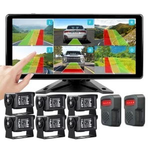 10.36" Touch Screen 6ch BSD AI DVR Monitor 6x Rear View Cameras 2x Beeper For Rv - Picture 1 of 24